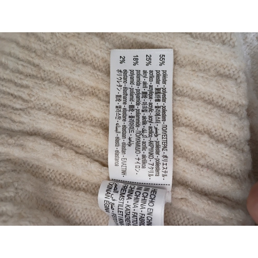 Zara NWT Cream Ribbed Cropped Turtleneck Sweater Long Sleeve Minimalist S XS - Picture 7 of 12